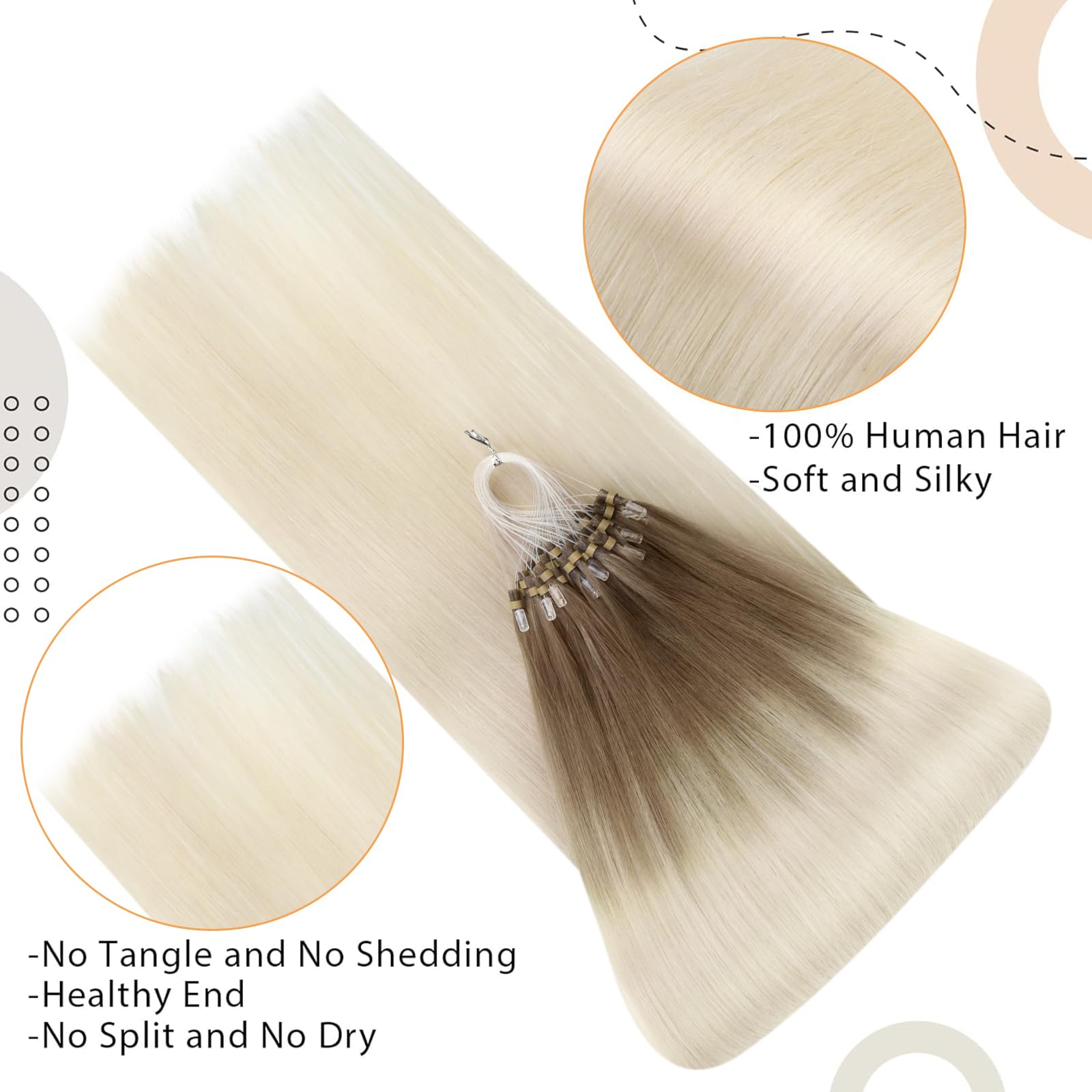 Easyout Blonde Micro Bead Hair Extensions 16