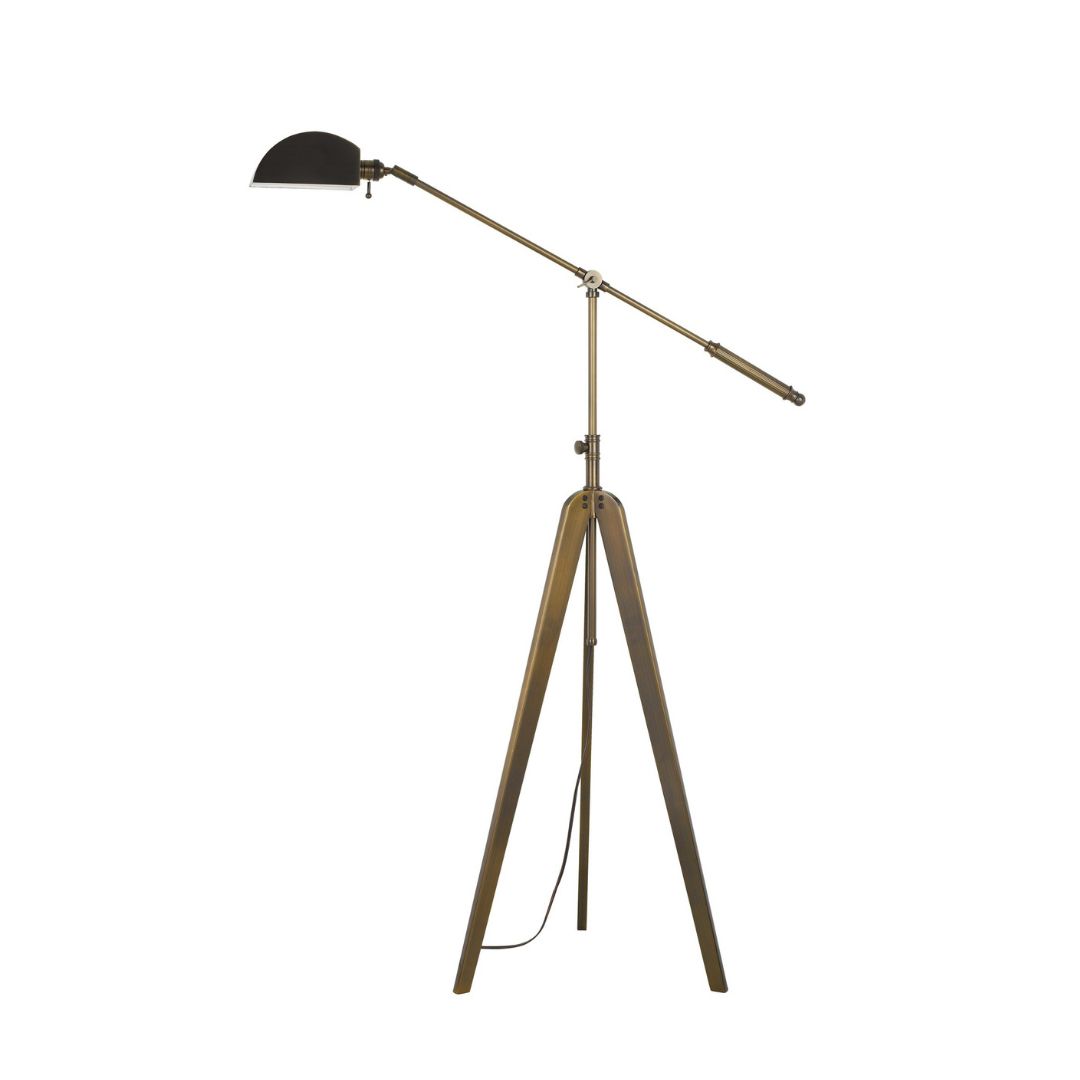 Adjustable Height 60W Cuero Metal Tripod Floor Lamp with On/Off Switch - Perfect for Living Room, Bedroom, or Office Lighting