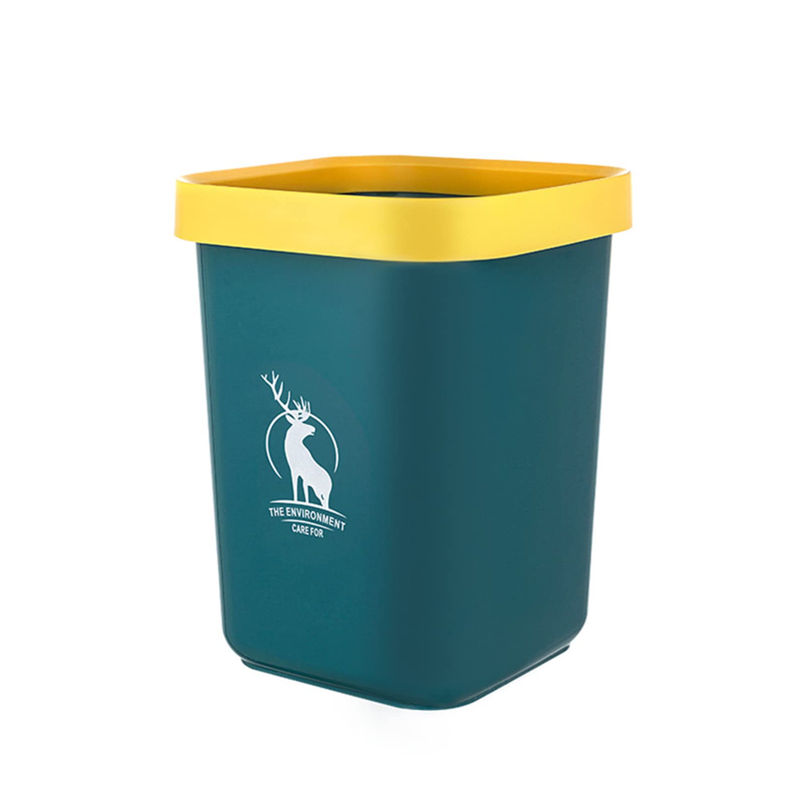 Nordic Style Cartoon Deer Trash Can - 12L Large Capacity, Lidless Simple Household Waste Bin for Living Room, Bathroom, Kitchen | Perfect for Home, Office & Dorm Decor