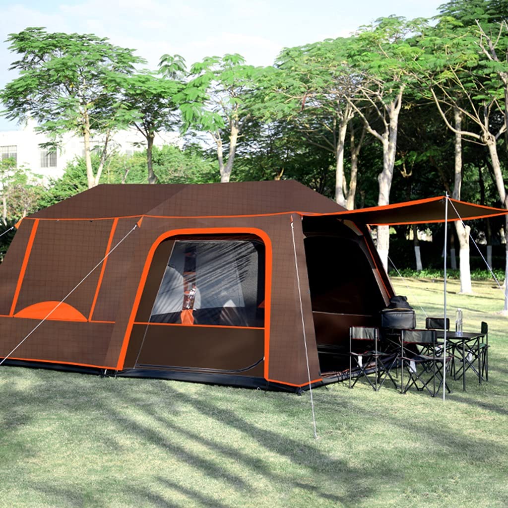 **6 Person Camping Tent - Large Family Tent with Roof & Mesh Ventilation - Waterproof Outdoor Shelter for 4-6 People - Perfect for Backpacking, Hiking & Beach Trips**