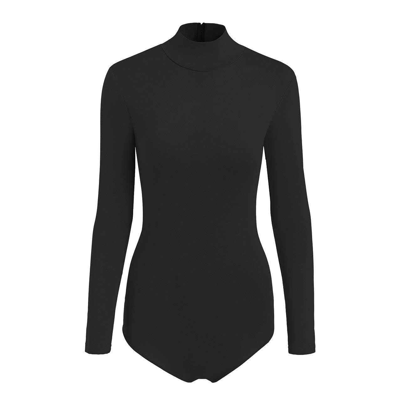 SUPRNOWA Women's Long Sleeve Turtleneck Leotard - Spandex Dance Bodysuit for Ballet, Yoga & Workout - Stretchy Fitness Wear for Gymnastics & Dance Practice