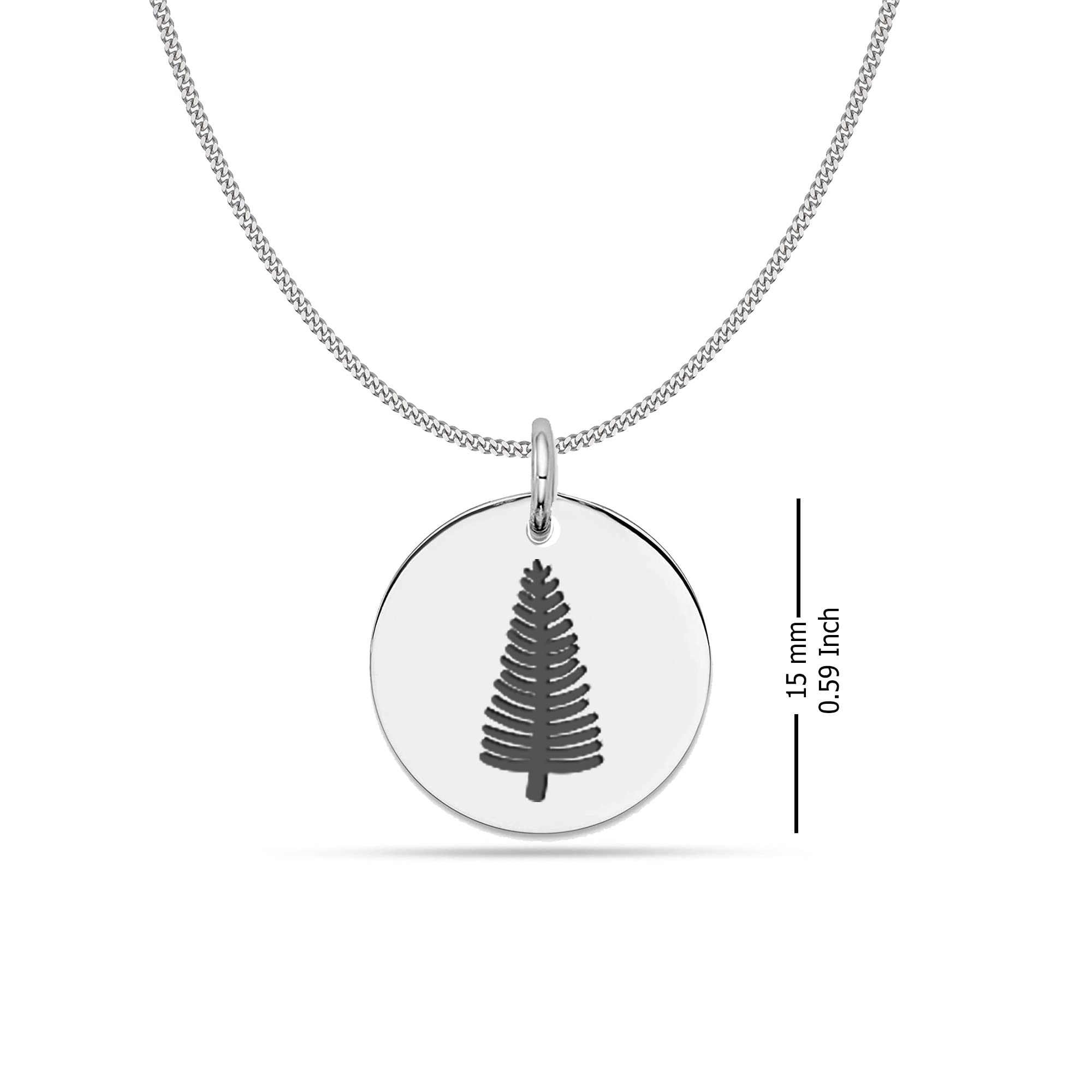 LeCalla 925 Sterling Silver Pine Tree Charm Necklace - Handmade Woodland Jewelry for Women - Christmas Gift for Her - Strength Symbol Pendant for Everyday Wear & Special Occasions
