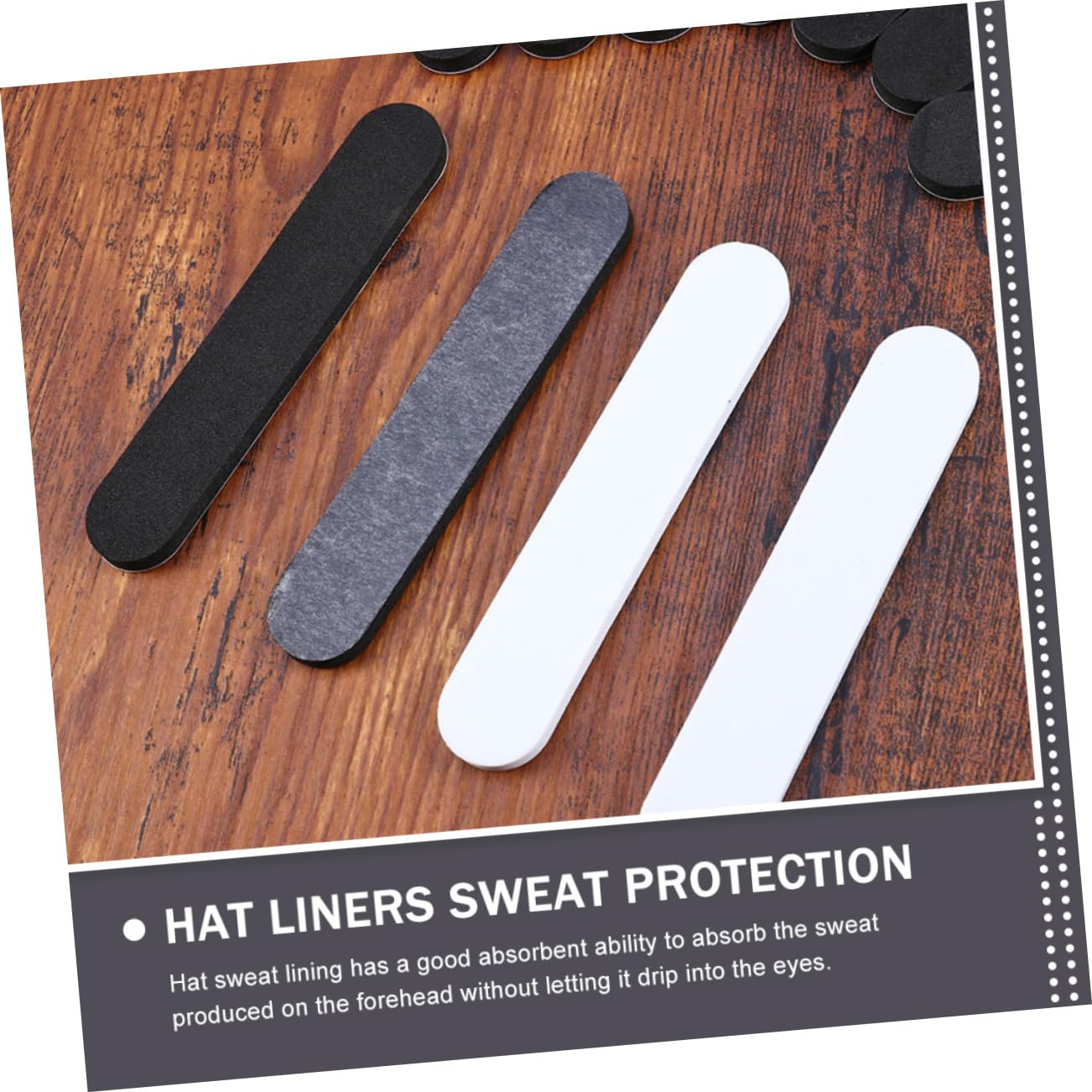 50Pcs Self-Adhesive Sweat Absorption Pads for Hats | Comfortable Sweat Liners for Golf Caps & Fitted Hats | Moisture-Wicking Sticky Sweat Protectors | Perfect for Sports, Outdoor Activities & Daily Wear