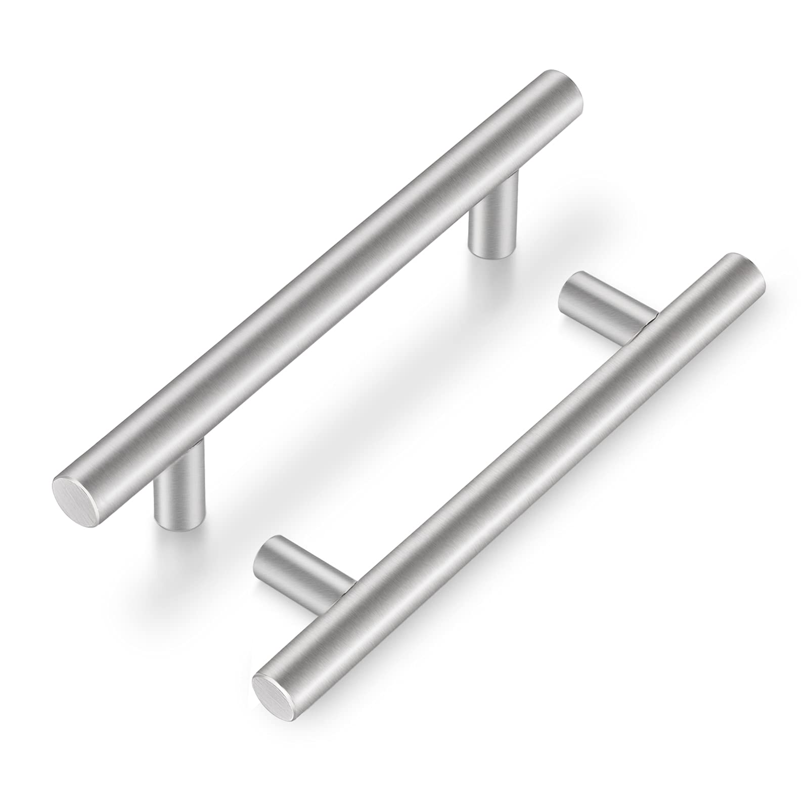 20 Pack 4 Inch Brushed Nickel Cabinet Handles & Drawer Pulls - Stainless Steel T Bar Hardware for Modern Kitchen Cabinets, Dressers & Furniture (Perfect for Home Renovation & DIY Projects)