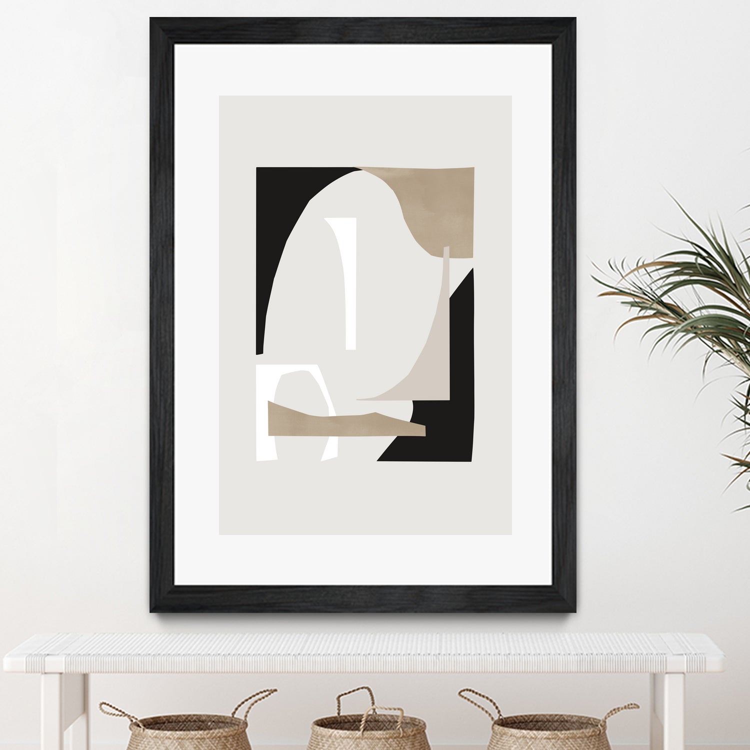 Abstract Shapes 3 - Modern Geometric Wall Art Decor for Living Room & Office - Unique Handmade Canvas Painting for Home Interior Design