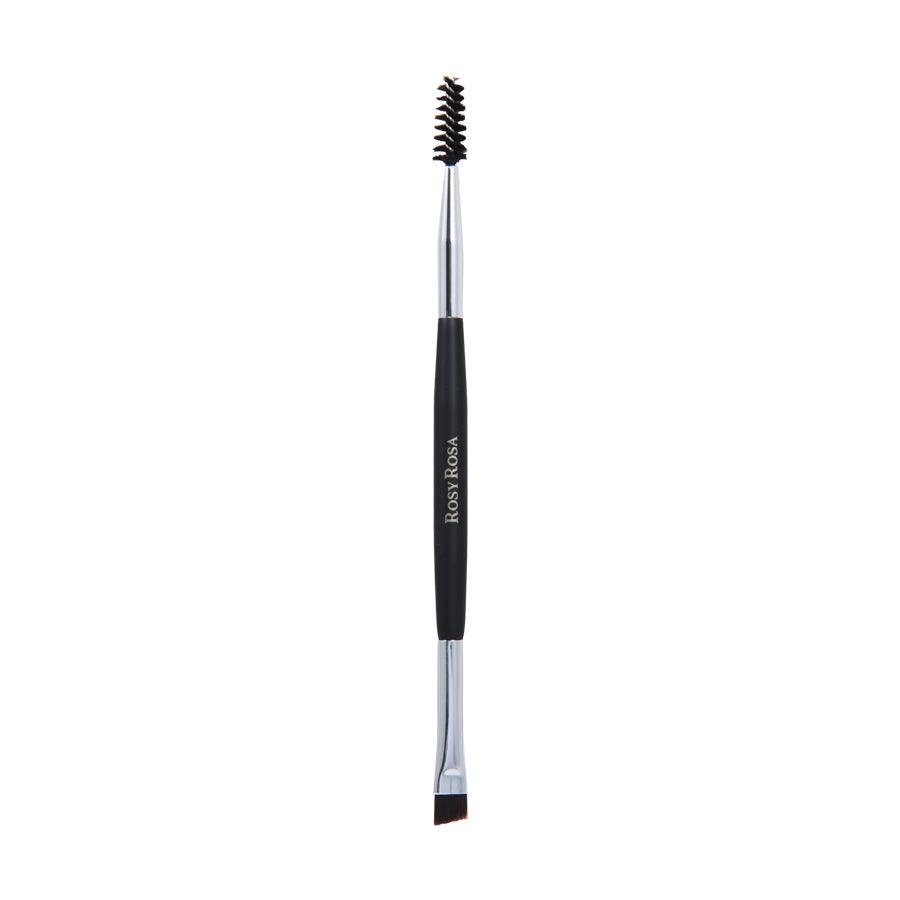 ROSY ROSA Double End Eyebrow Brush with Spiral Design - Professional Angled & Flat Brow Brush for Precise Makeup Application (10g) - Perfect for Eyebrow Shaping, Filling & Blending at Home or Salon