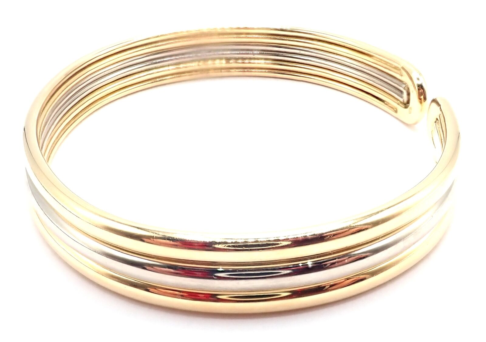 Authentic Van Cleef & Arpels 18k Yellow & White Gold Bangle Cuff Bracelet - Luxury Jewelry for Women, Perfect for Weddings, Parties & Special Occasions