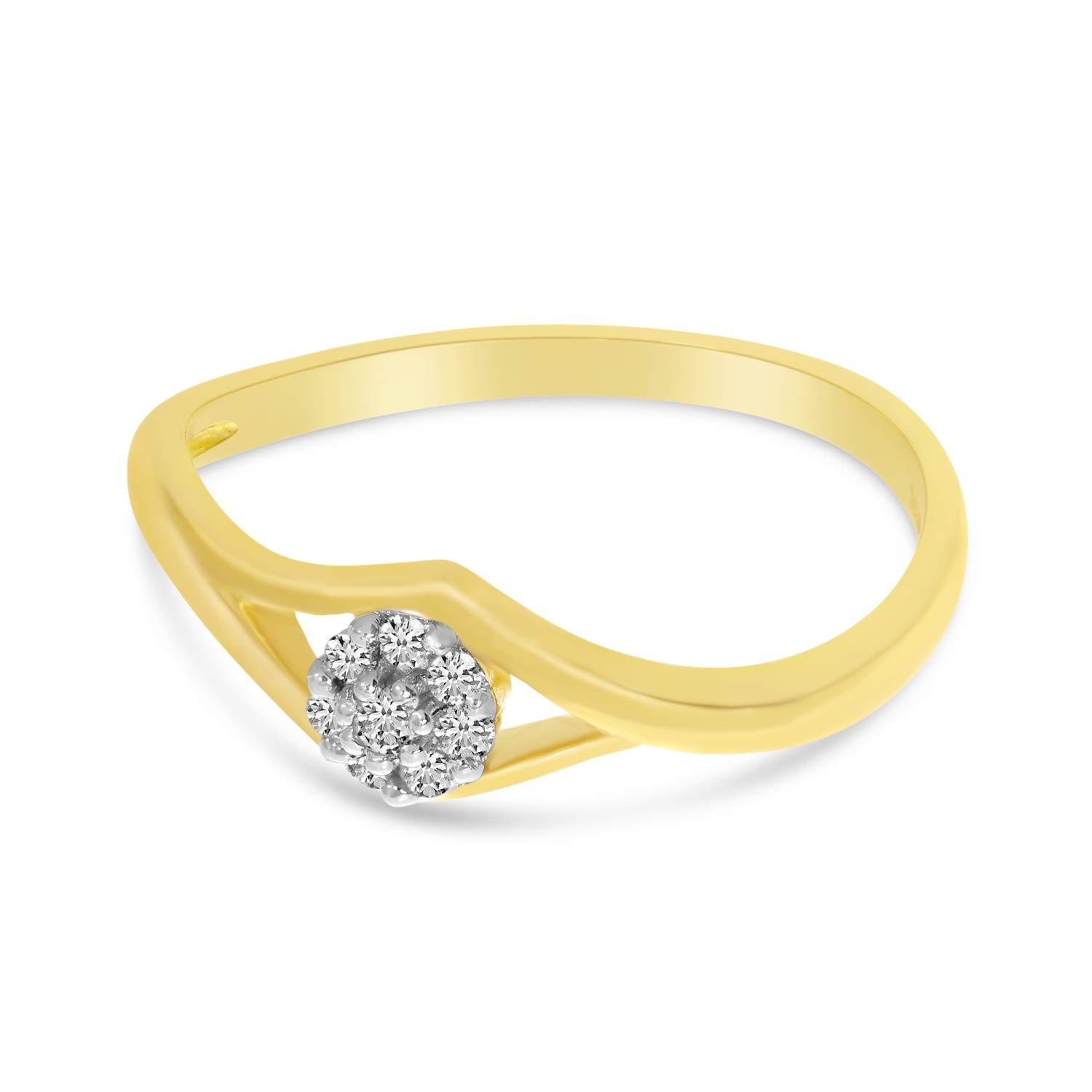 10K Yellow Gold Diamond Cluster Ring for Women - Elegant Wedding, Engagement & Anniversary Jewelry Gift - Perfect for Special Occasions & Everyday Wear