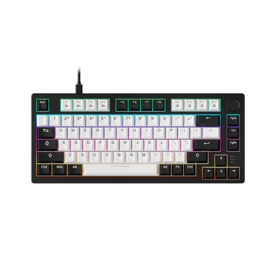 DAREU EK75 75% Compact Mechanical Gaming Keyboard - RGB Backlit, Wired USB, Gasket Mount Design for PC Gamers & Typists - Perfect for Esports, Office Work & Home Use