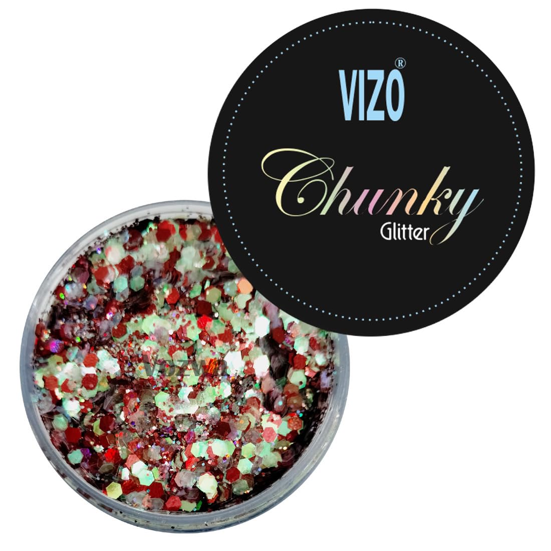 Vizo Gradient Chunky Eye Makeup Palette - Red Mix Glitter Eyeshadow for Bold & Dramatic Looks | Perfect for Party, Halloween & Special Occasion Makeup