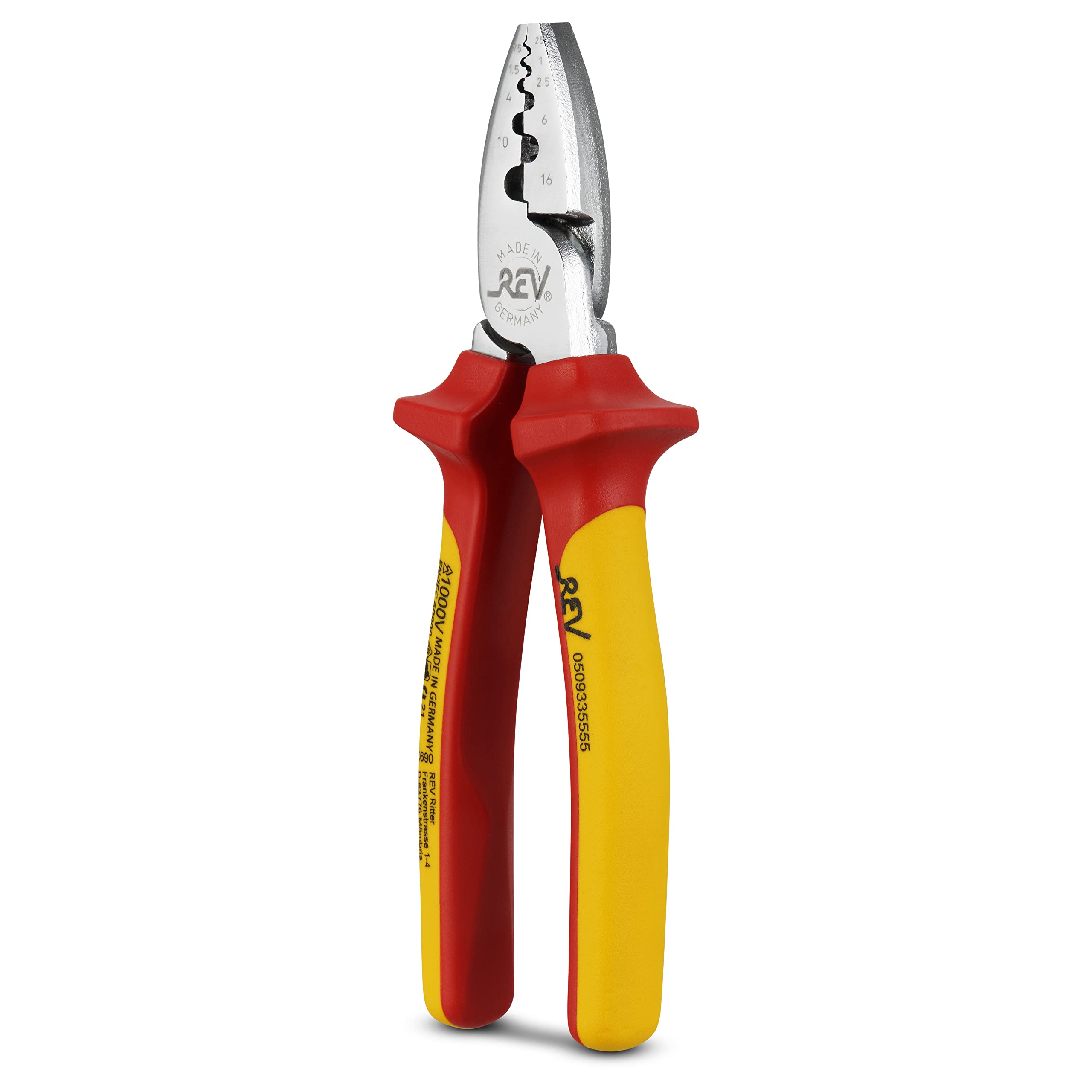 Ritter Ferrule Crimping Tool 16mm - Professional Wire Terminal Crimper for Electrical Connections - Perfect for DIY, Automotive, and Industrial Wiring Projects