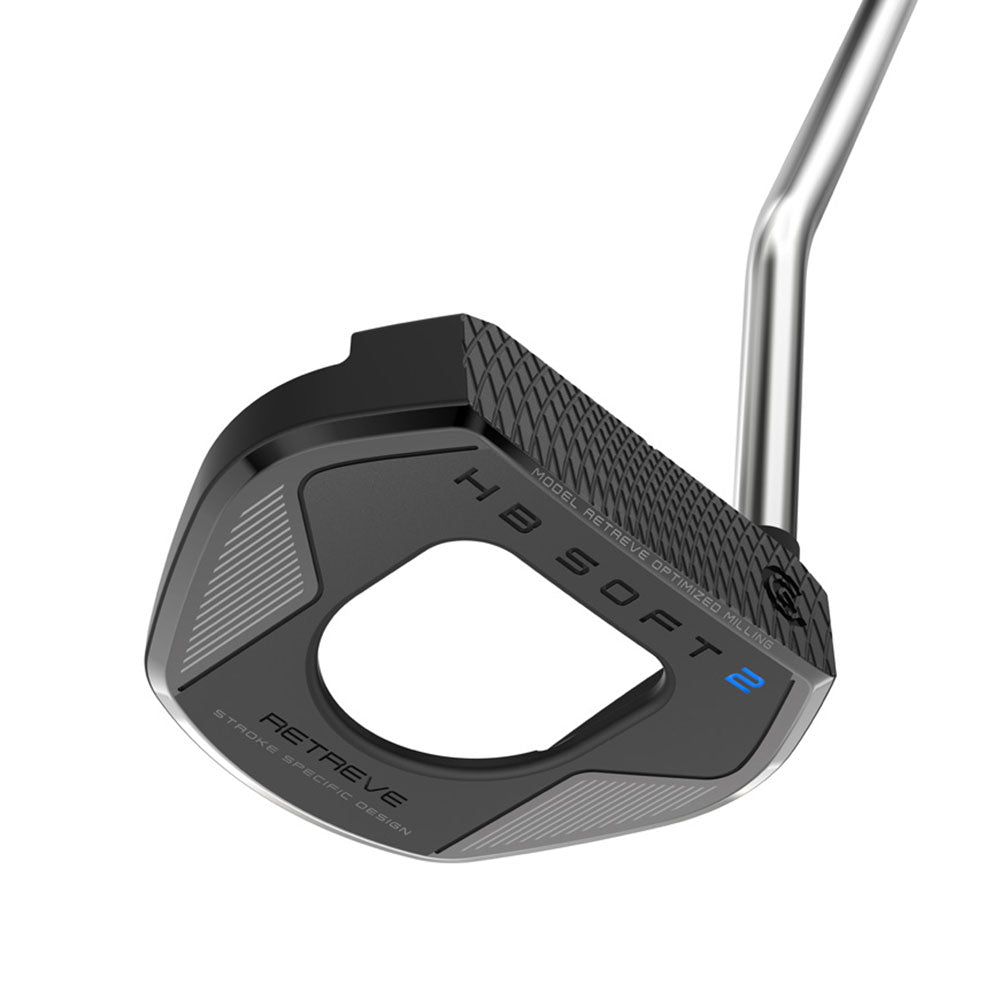 Cleveland Huntington Beach Soft 2 Black Oversize Left Handed Putter for Men - Perfect for Golfers Seeking Forgiveness & Distance Control on the Greens