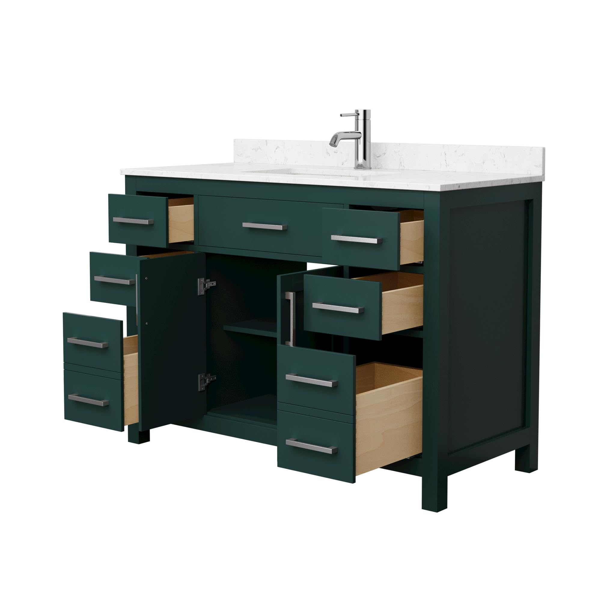 Wyndham Collection WCG242448SGECCUNSMXX Beckett Vanity Set with Mirror - Green Bathroom Vanity for Modern Home Decor, Perfect for Bedroom & Bathroom Organization