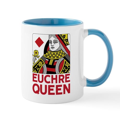 White/Blue Inside - Euchre Queen Mugs