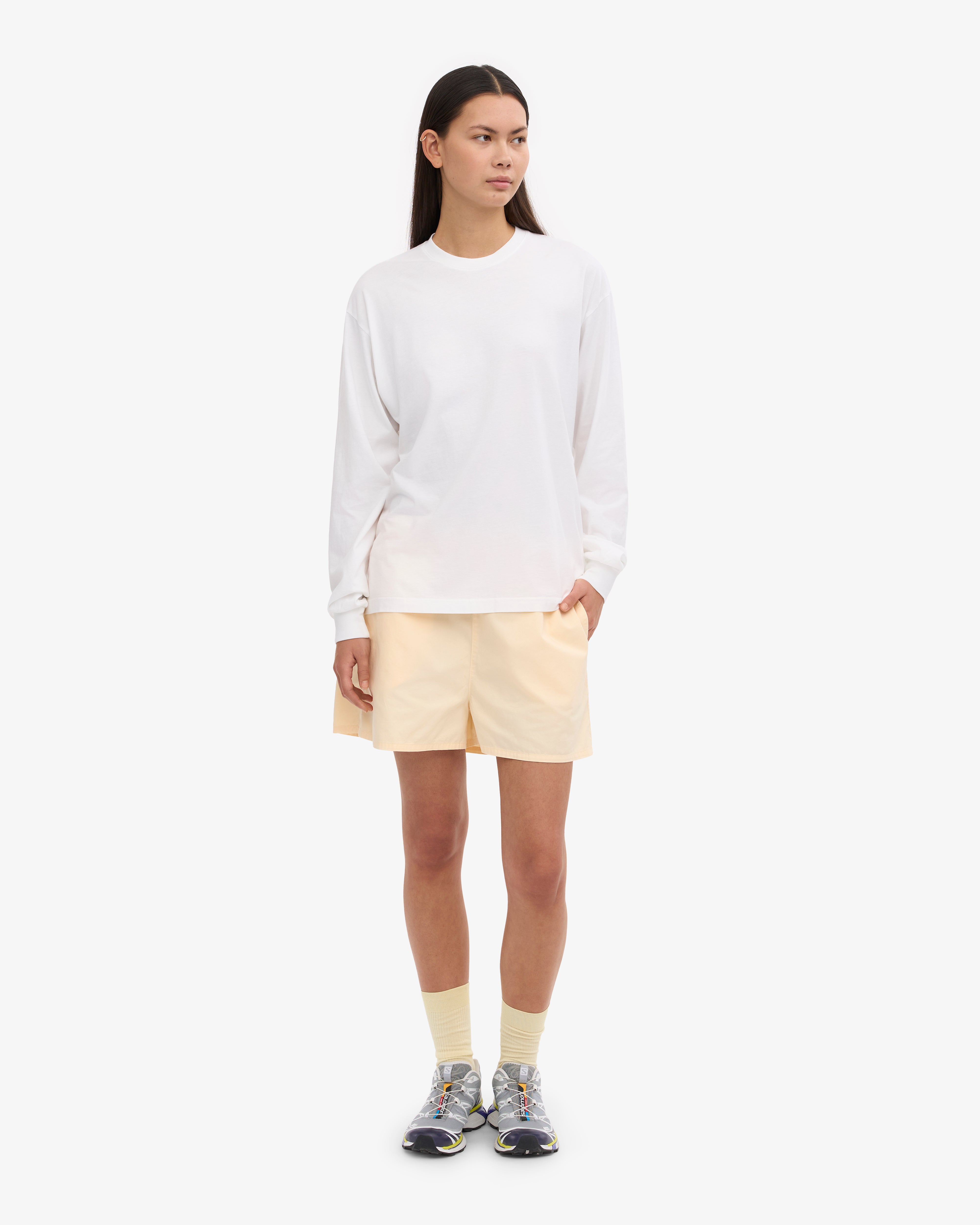 Organic Cotton Oversized Long Sleeve T-Shirt for Women - Soft Breathable Optical White - Perfect for Casual Wear, Loungewear & Layering