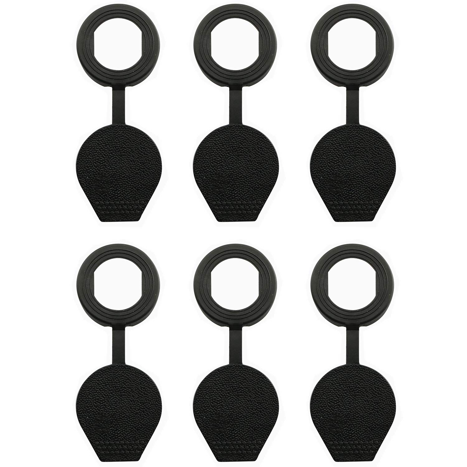 6-Pack 22mm Black Rubber Door Lock Dust Covers - Waterproof & Dustproof Caps for Cam Locks - Durable Plastic Material to Extend Lock Lifespan (Ideal for Garage Doors, Storage Units & Outdoor Equipment)