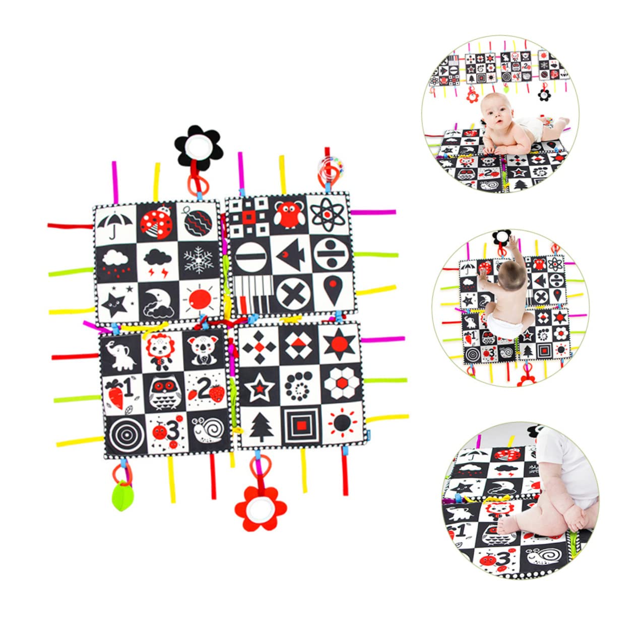 VICASKY 4-Piece Baby Play Mat Set - Non-Toxic Foam Floor Cushion for Infants & Toddlers - Soft Playmat for Crawling, Learning & Playtime - Nursery, Living Room & Daycare Safe