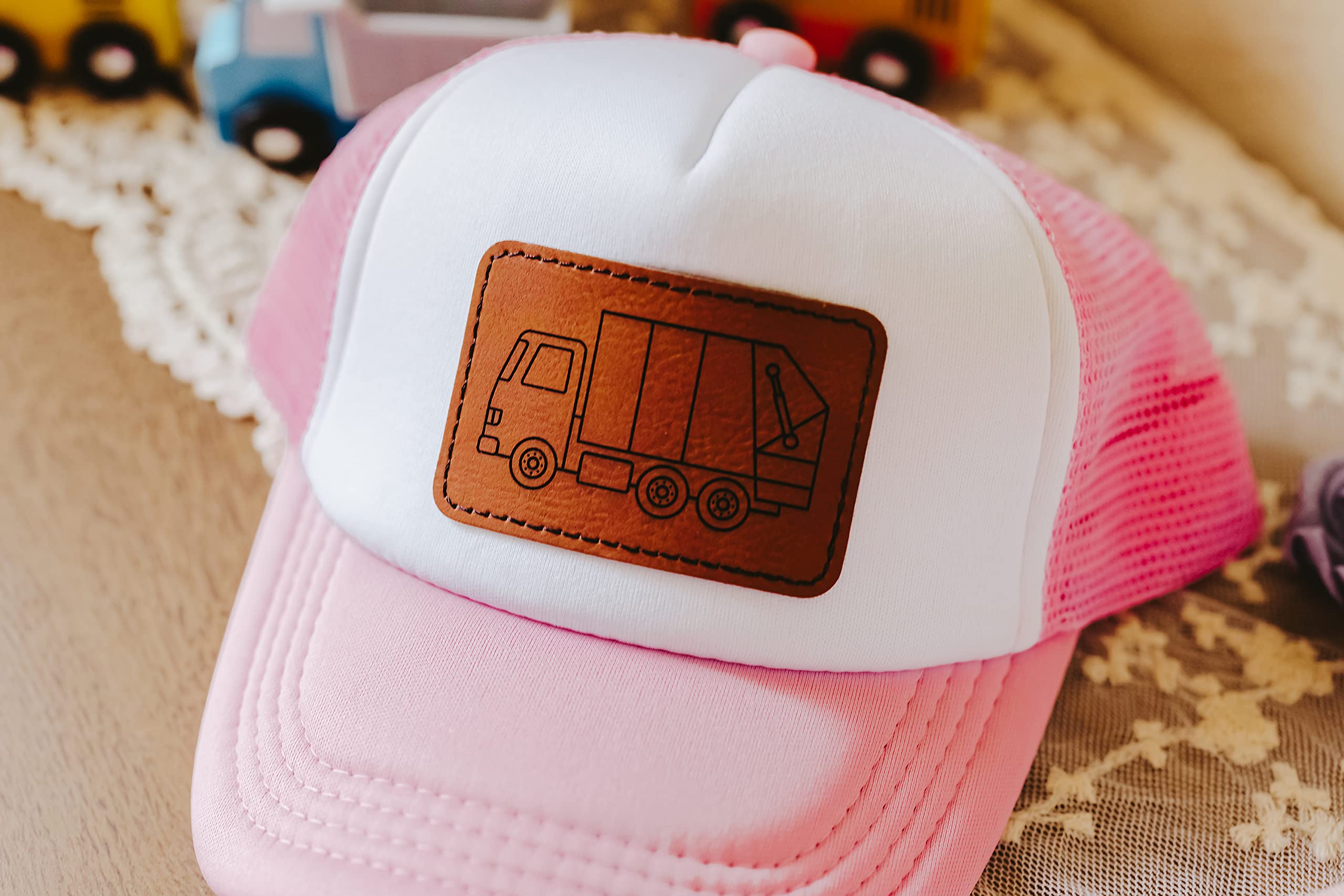 Kids Garbage Truck Hat - Unisex Toddler Trash Truck Baseball Cap for Boys & Girls (Pink) | Fun Pretend Play, Costume Party & Outdoor Activities