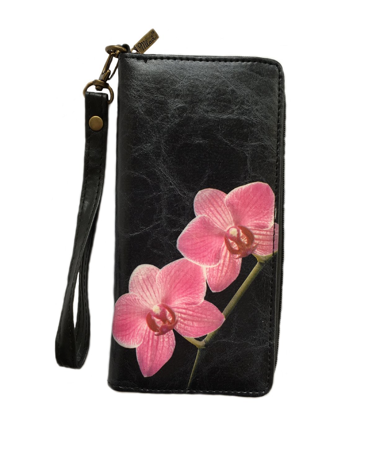 Floral Print Vegan Leather Large Wristlet Wallet for Women - Stylish Crossbody Clutch with Card Slots - Perfect for Parties, Shopping & Everyday Use