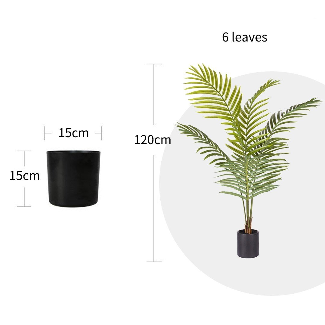120cm Green Artificial Areca Palm Tree - Realistic Fake Tropical Plant for Home, Office, Living Room Decor | Perfect for Indoor Spaces, Housewarming Gifts & Tropical Theme Parties