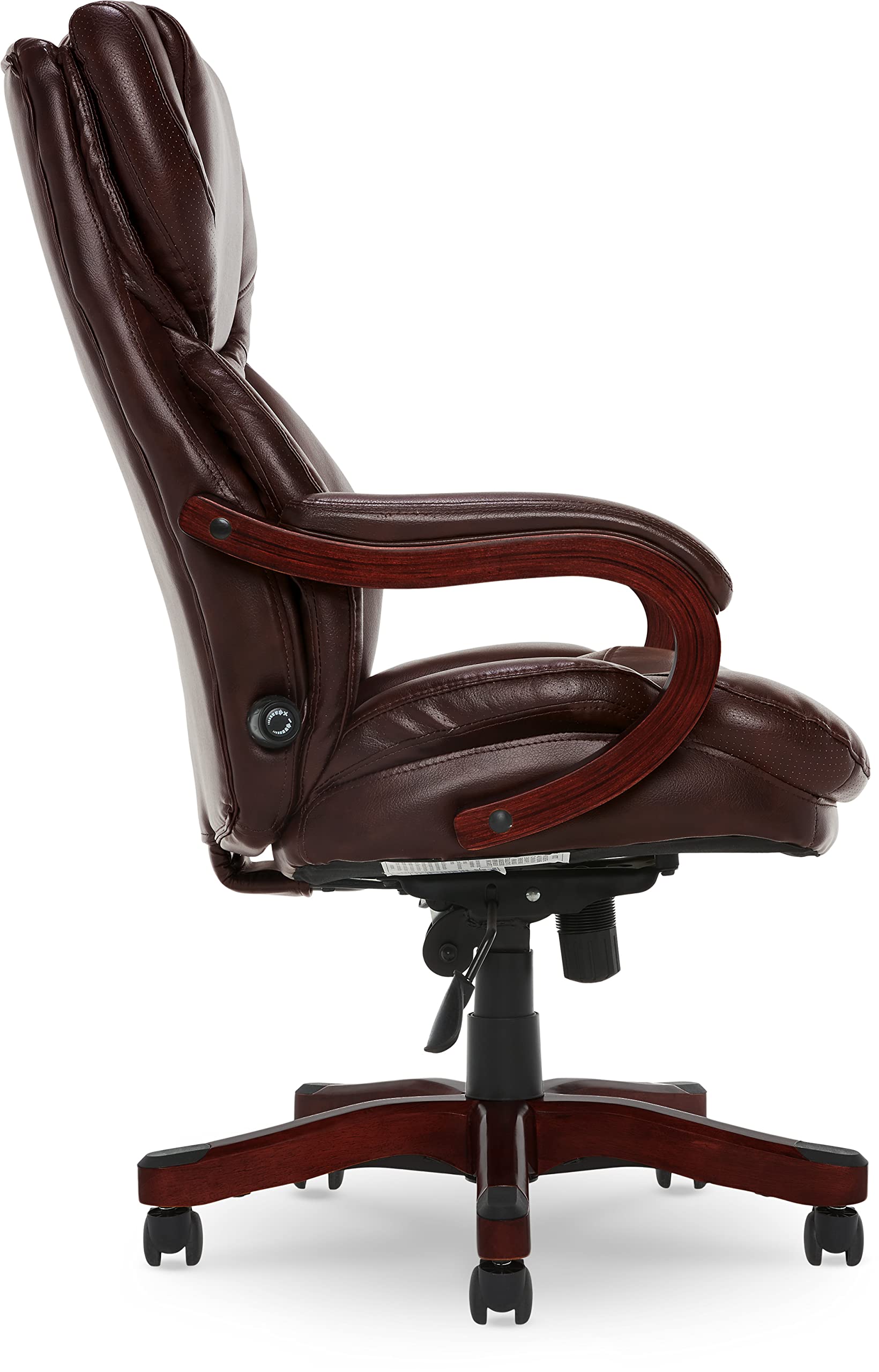 Serta® Conway Big & Tall Executive Office Chair - Ergonomic High-Back with Adjustable Lumbar Support, Plush Cushion & Body Pillows, Padded Armrests, Wooden Swivel Base - Bonded Leather Chestnut Brown - Perfect for Home Office, Gaming & Workspace Comfort
