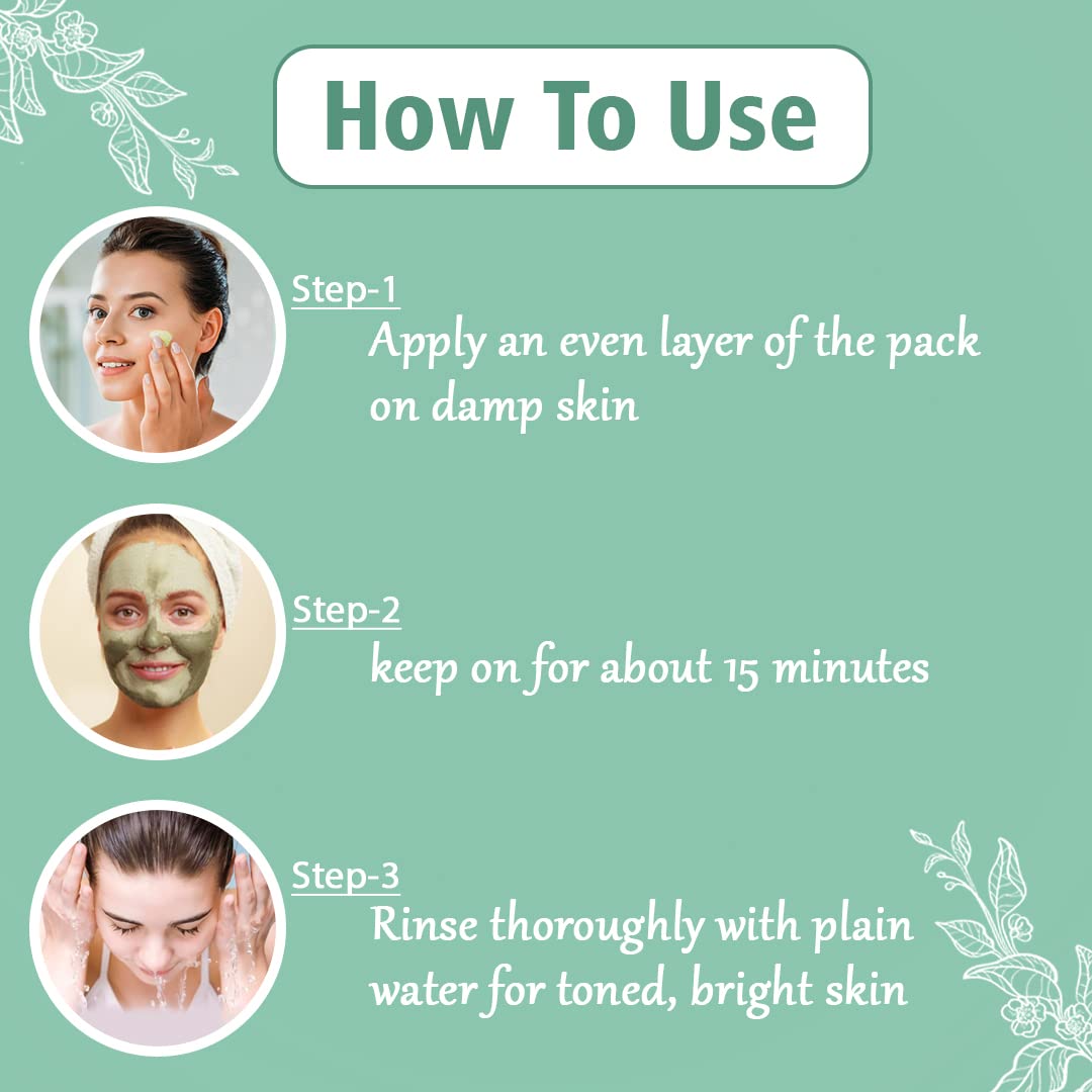 Namaste Veda Green Tea Face Pack - Dark Spot Remover & Deep Cleansing | Anti-Acne Treatment for Clear, Glowing Skin | With Aloe Vera, Vitamin C & E | 100g for Women & Men | Perfect for Daily Skincare & Acne-Prone Skin