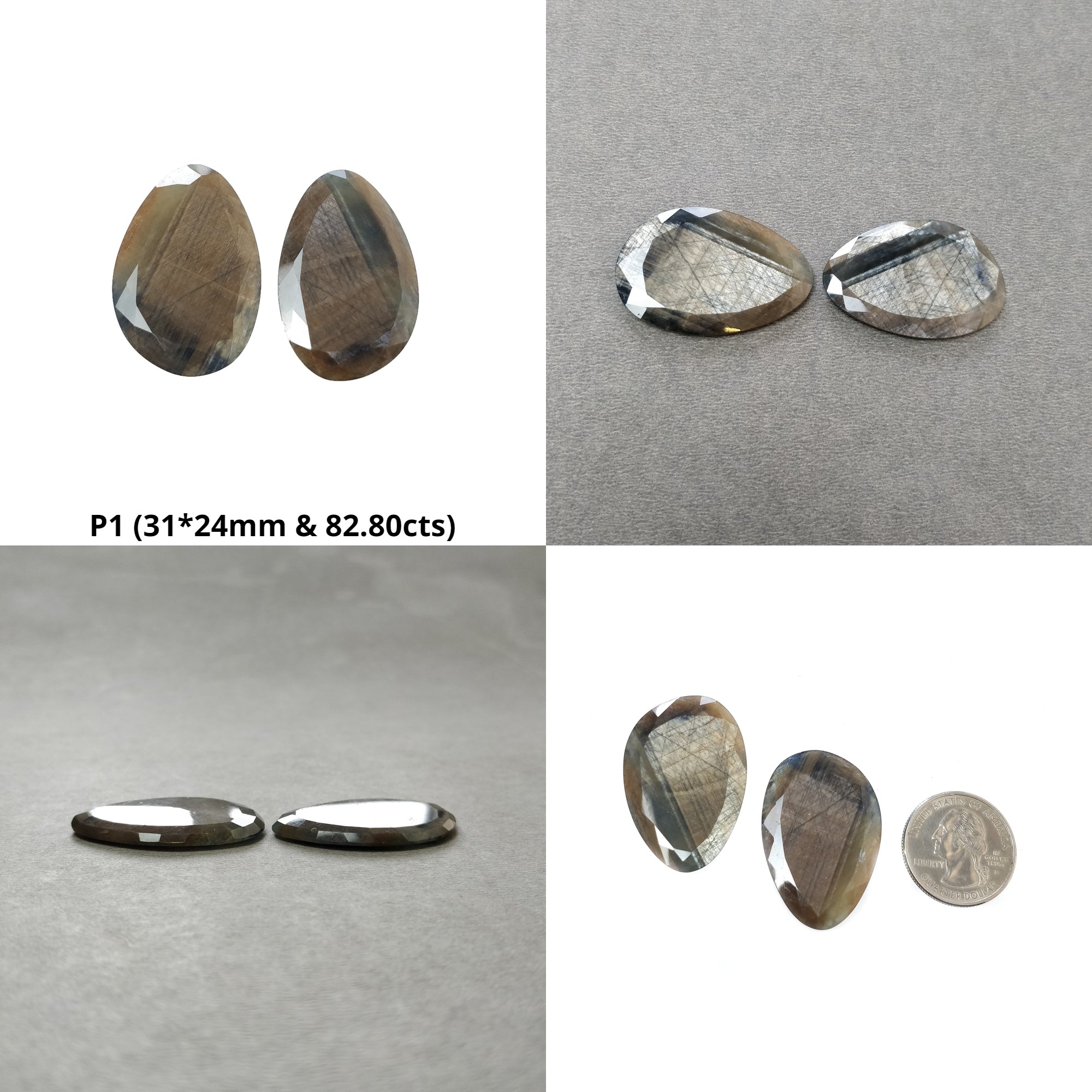 Natural Untreated Golden Brown Chocolate Sapphire Gemstone - Normal Cut, Uneven Egg Shape Pairs for Jewelry Making & Engagement Rings