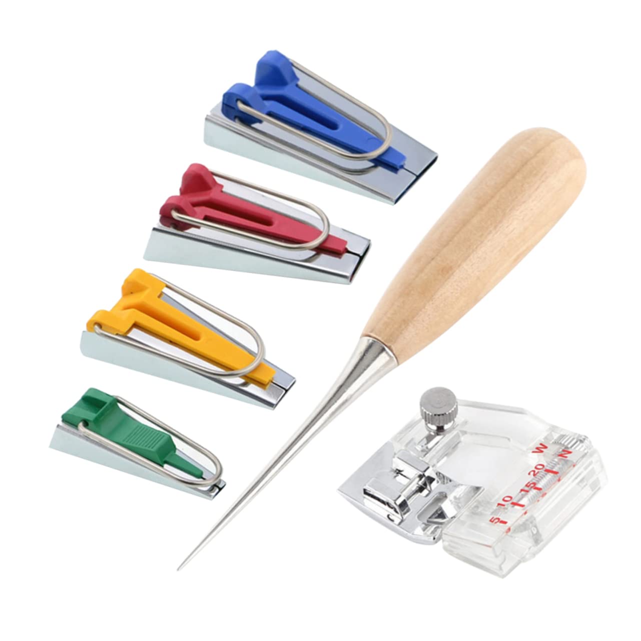 NUOBESTY 6-Piece Sewing Bias Tape Maker Set - Easy-to-Use Binding Tape Tool Kit for DIY Quilting, Dressmaking & Craft Projects | Perfect for Hemming, Piping & Fabric Edging
