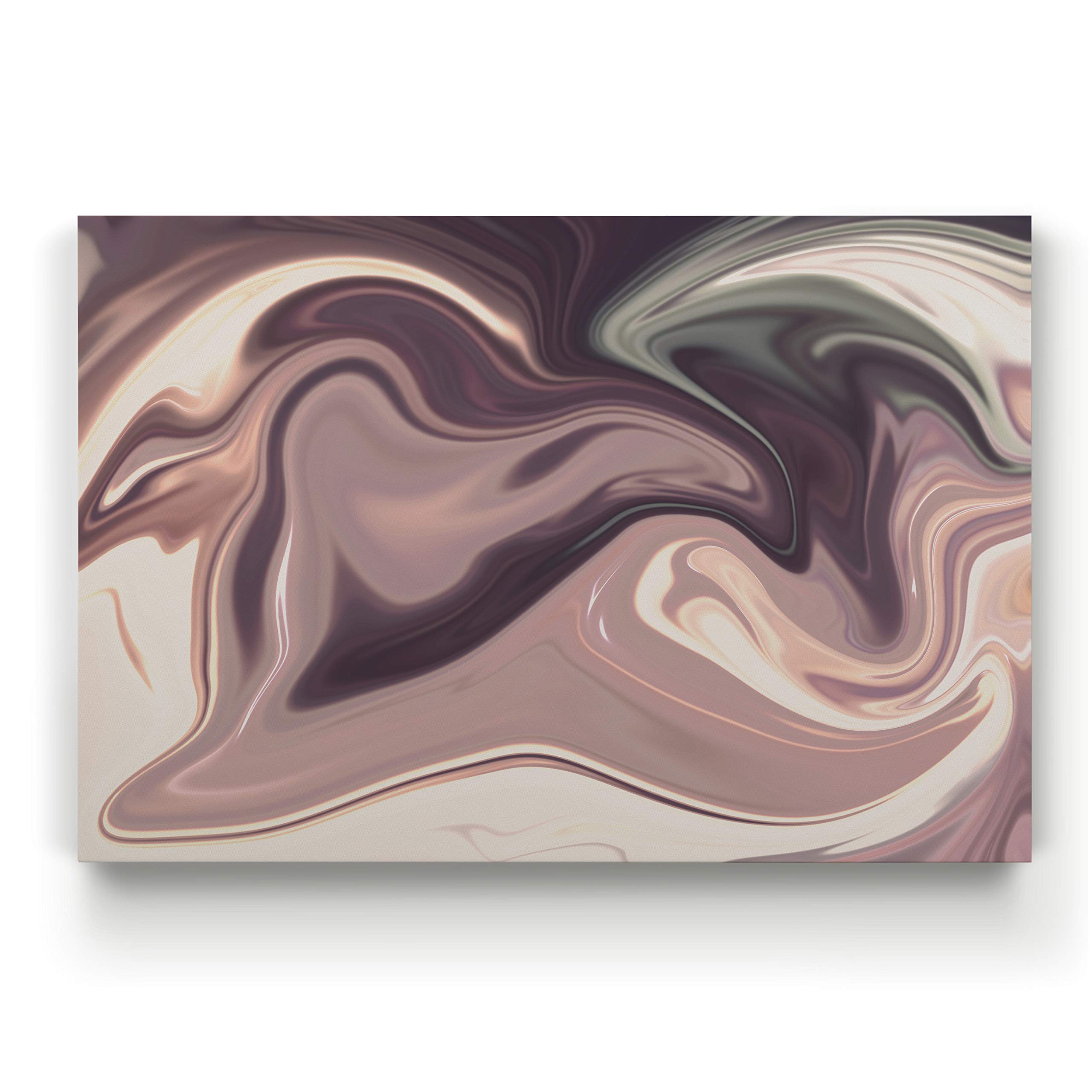 Mint Chocolate Marble Pattern Gallery Wrapped Canvas Wall Art - Modern Abstract Painting for Living Room, Bedroom & Office Decor