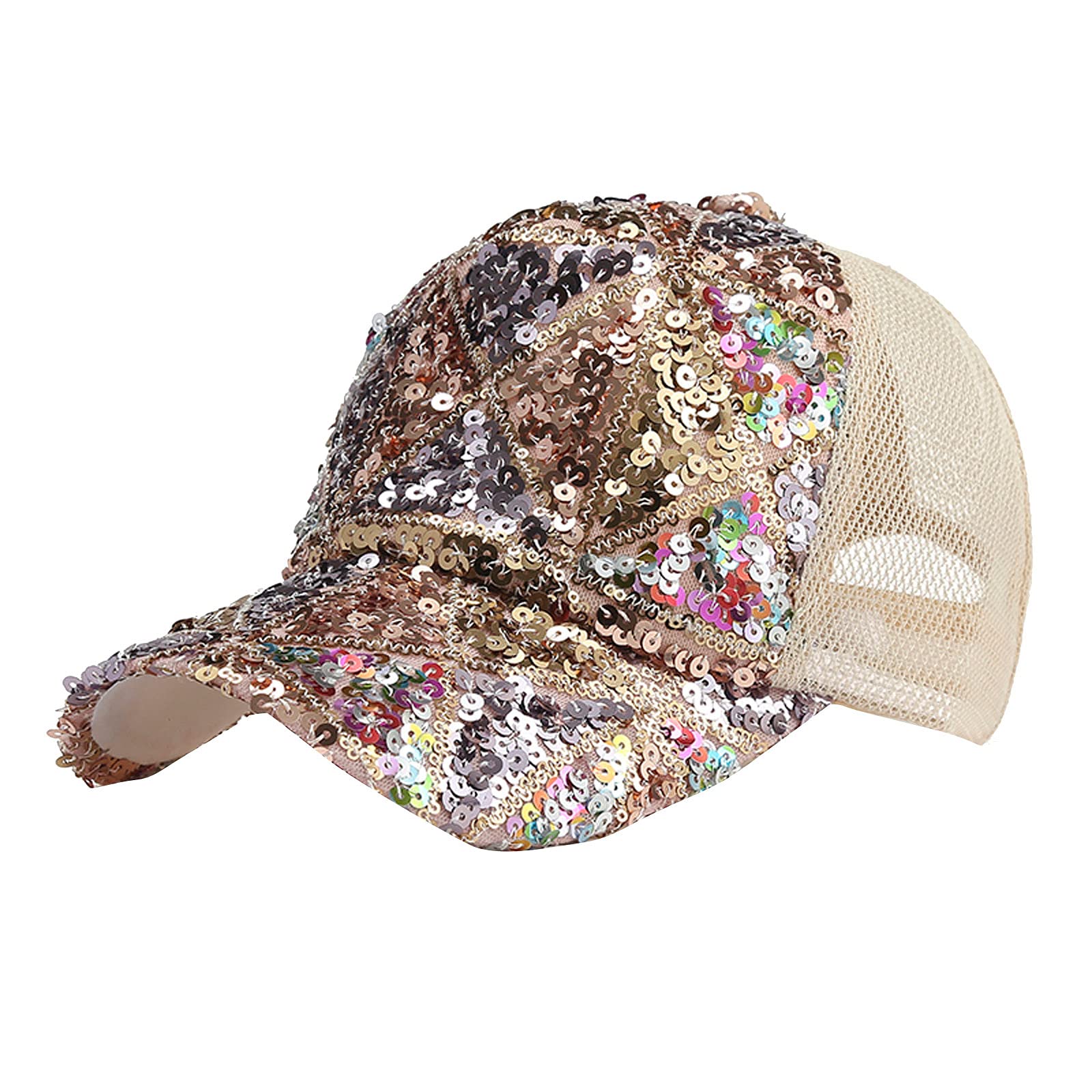 Stylish Women's Beach & Hip Hop Baseball Cap - Sequined Sun Hat for Men & Women, Breathable & Adjustable for Outdoor Activities - Perfect for Beach Trips, Concerts, and Summer Fashion