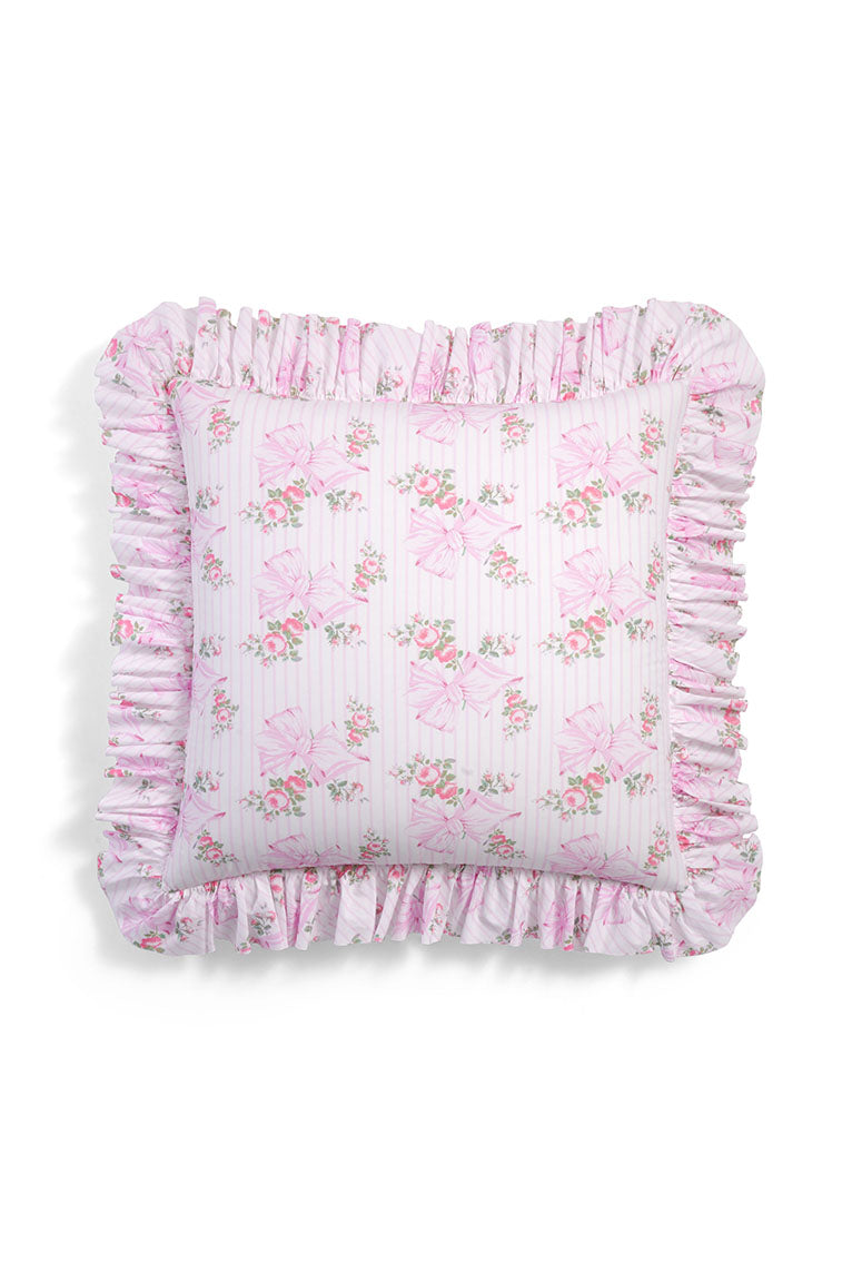 Elegant Ruffle Throw Pillow - Soft Pink Mint Decorative Cushion for Sofa, Bed & Home Decor | Perfect for Living Room, Nursery & Cozy Spaces