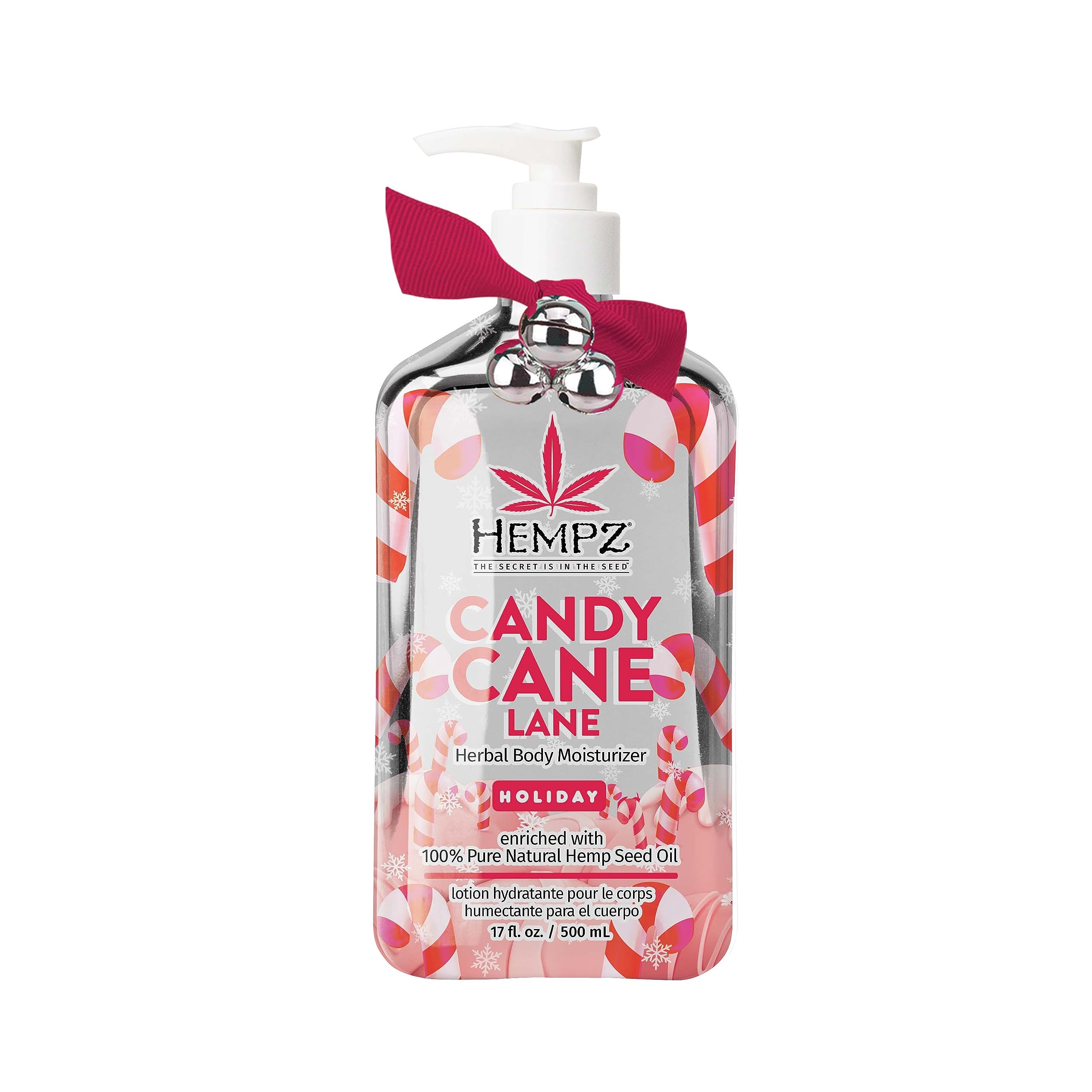 Hempz Limited Edition Peppermint Candy Cane Herbal Body Lotion 17oz - Hydrating Moisturizer for Dry Skin - Holiday Gift for Women & Men - Perfect for Winter Skincare & Daily Hydration