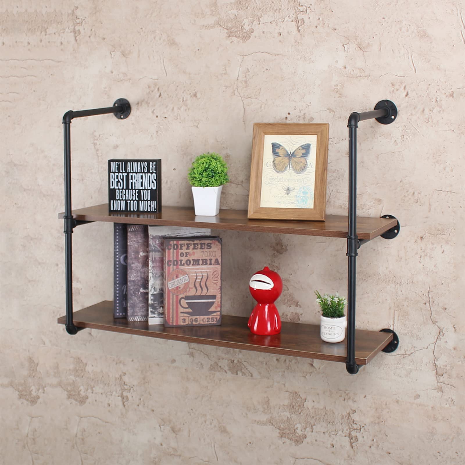 Vintage Industrial Floating Shelves - 36