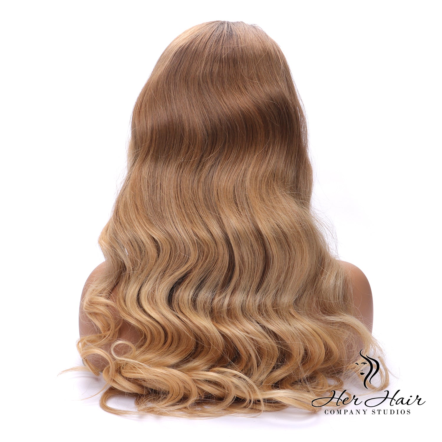 Honey Blonde with Dark Roots Synthetic Wig - Natural Looking Hairpiece for Everyday Wear & Cosplay