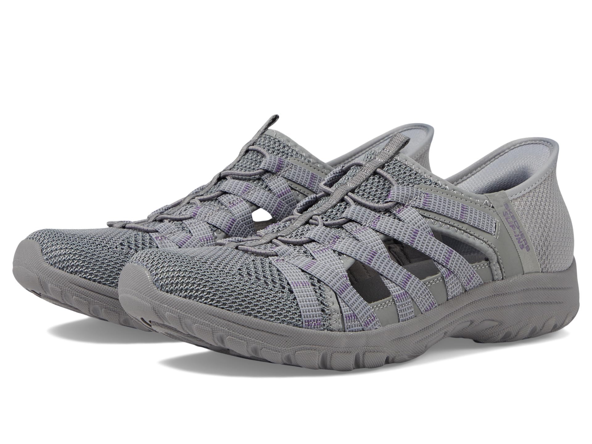 Skechers Women's Slip-Ins Reggae Fest 2.0 Sneakers - Comfortable Walking Shoes with Memory Foam in Gray | Perfect for Casual Wear, Travel & Everyday Comfort