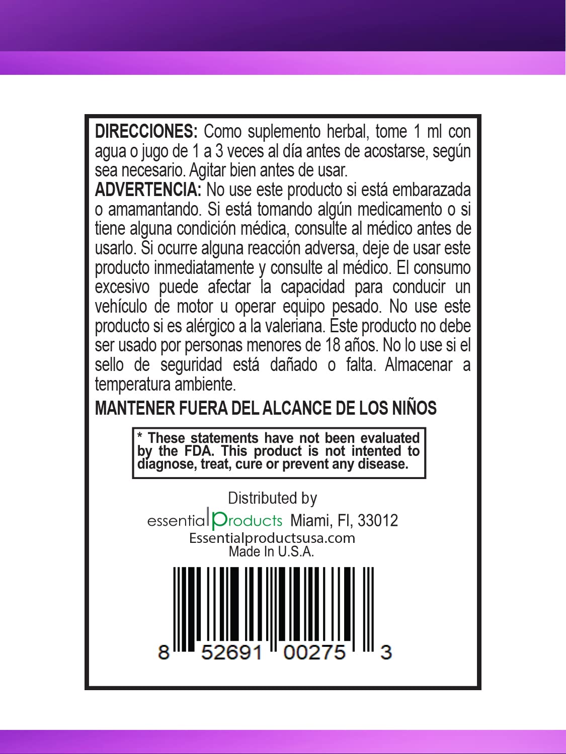 ELP ESSENTIAL Valerian Root Extract Drops - Natural Sleep Aid & Stress Relief Supplement | 2 fl oz (2-Pack) | Sugar-Free, Alcohol-Free, Non-GMO, Gluten-Free Liquid Drops | Perfect for Nighttime Relaxation & Anxiety Support