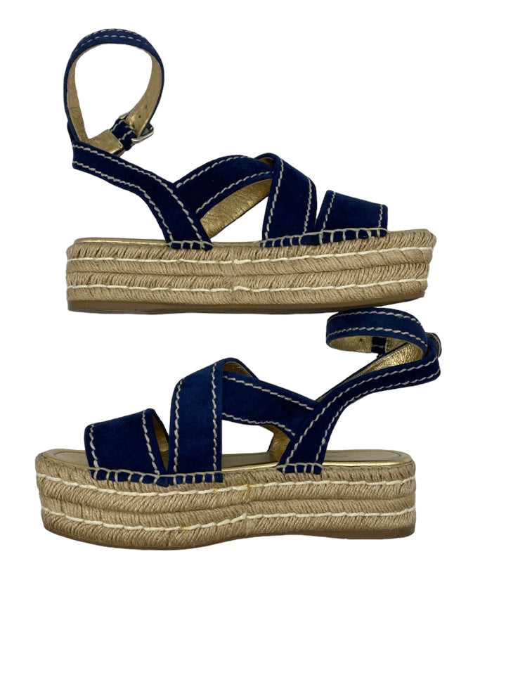 Prada Crisscross Suede Espadrille Sandals - Women's Size 8 (EU 38) - Luxury Summer Casual Shoes for Beach, Vacation & Everyday Wear