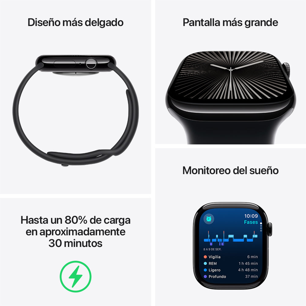Apple Watch Series 10 GPS 46mm Rose Gold Aluminum Case with Pink Sand Sport Band S/M - Perfect for Fitness Tracking, Workouts & Everyday Wear