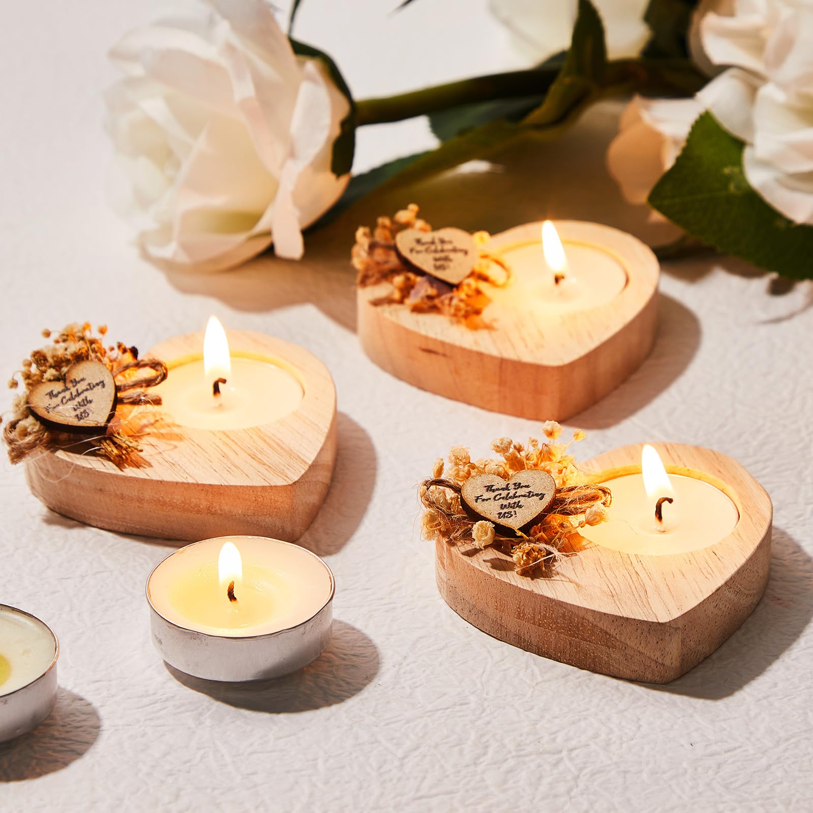 50-Pack Natural Rustic Wedding Candles Bulk – Bridal Shower Favors, Anniversary & Engagement Party Decorations – Perfect for Wedding Guest Gifts, Table Centerpieces & Romantic Ambiance