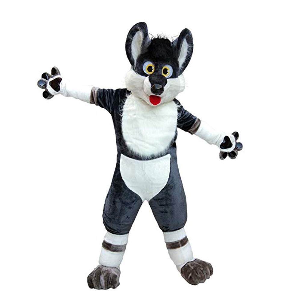 Grey Husky Dog Mascot Costume for Adults - Halloween Party, Cosplay, and Animal Theme Events