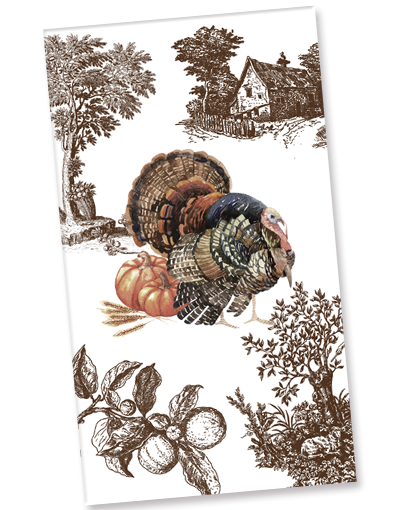 Premium Harvest Turkey Guest Towel Napkins - 36 Count Thanksgiving Dinner Party Decorations for Holiday Table Setting, Buffet, and Festive Gatherings