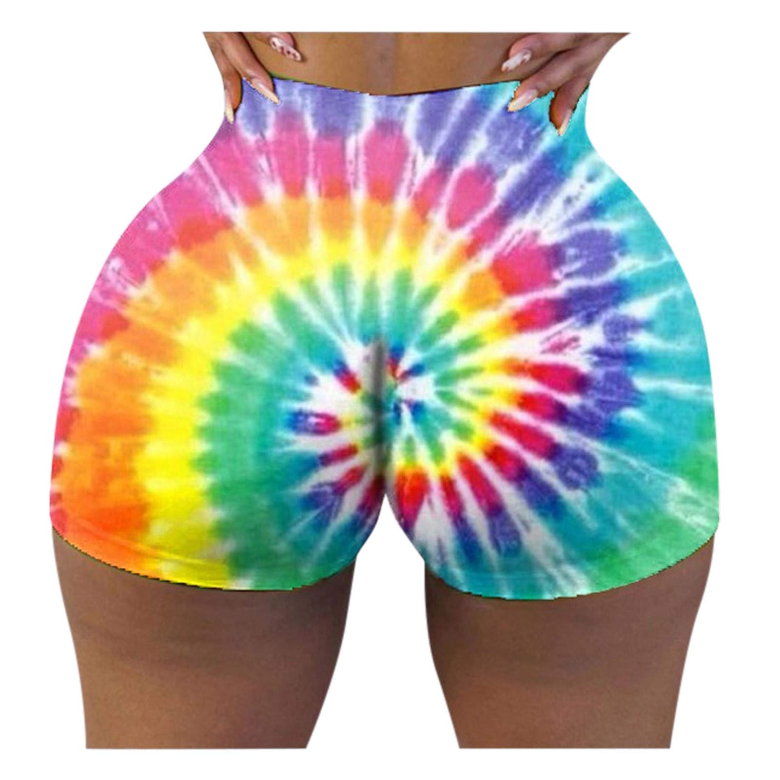 Handyulong Women's High Waisted Scrunch Butt Lifting Shorts - Funny Print Workout Running Athletic Sports Shorts for Gym, Yoga & Casual Wear