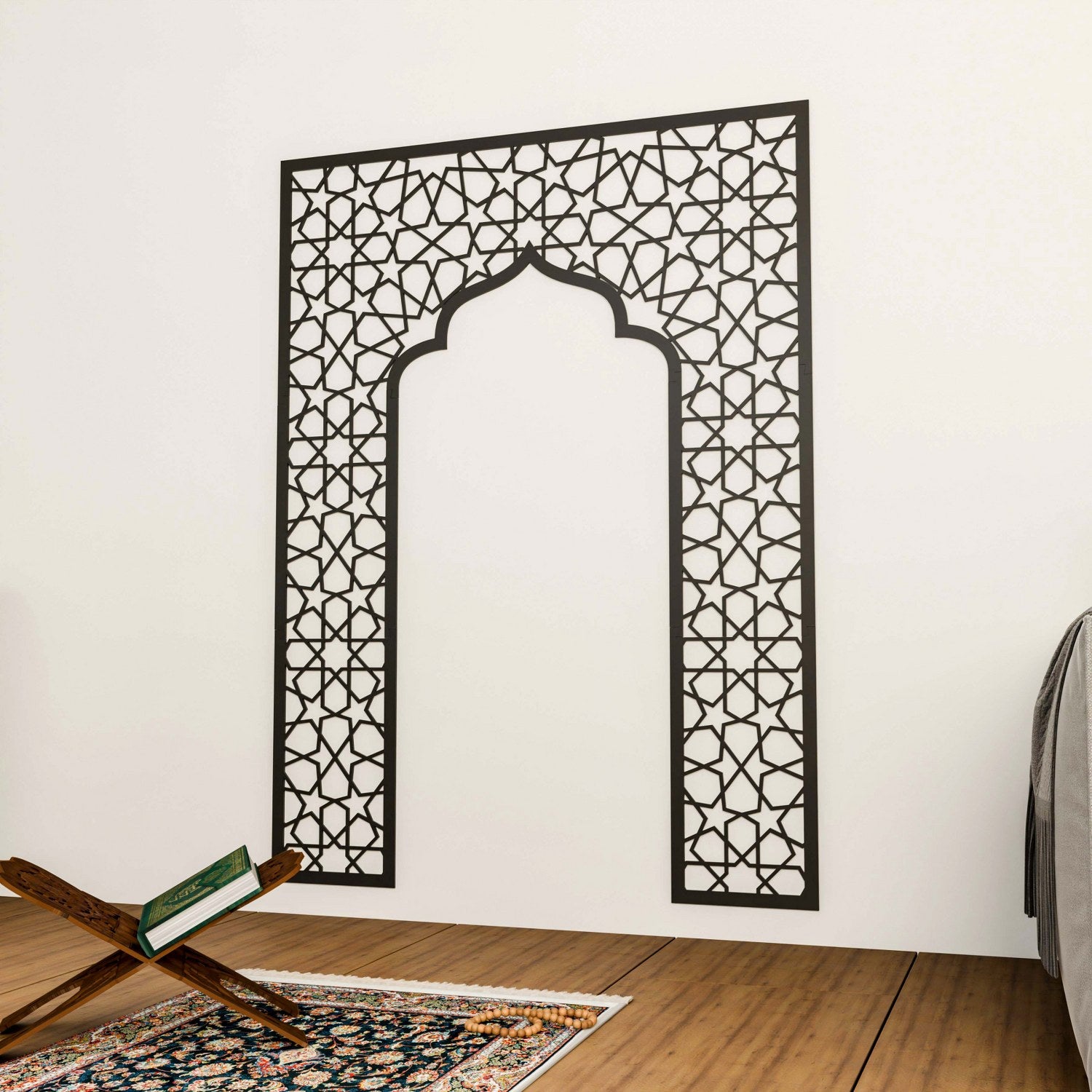 Handcrafted Wooden Mihrab Prayer Room Decor - Islamic Spiritual Wall Art for Home & Mosque - Perfect for Prayer Spaces, Meditation, and Spiritual Decor