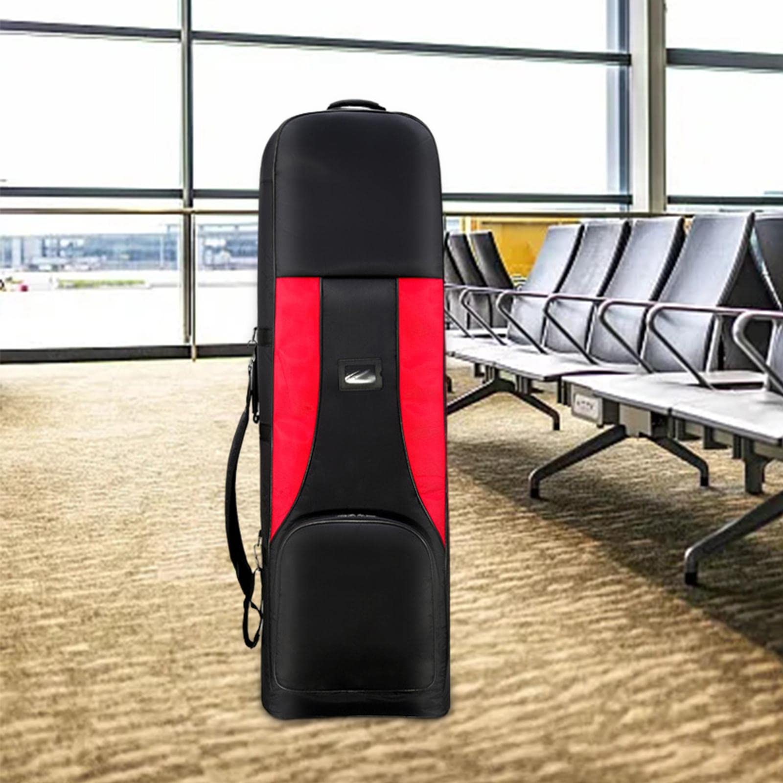 Premium Golf Travel Bag with Wheels - Durable Luggage Case & Aviation Approved Pouch for Golf Clubs - Ideal for Air Travel & Golf Trips (Red)