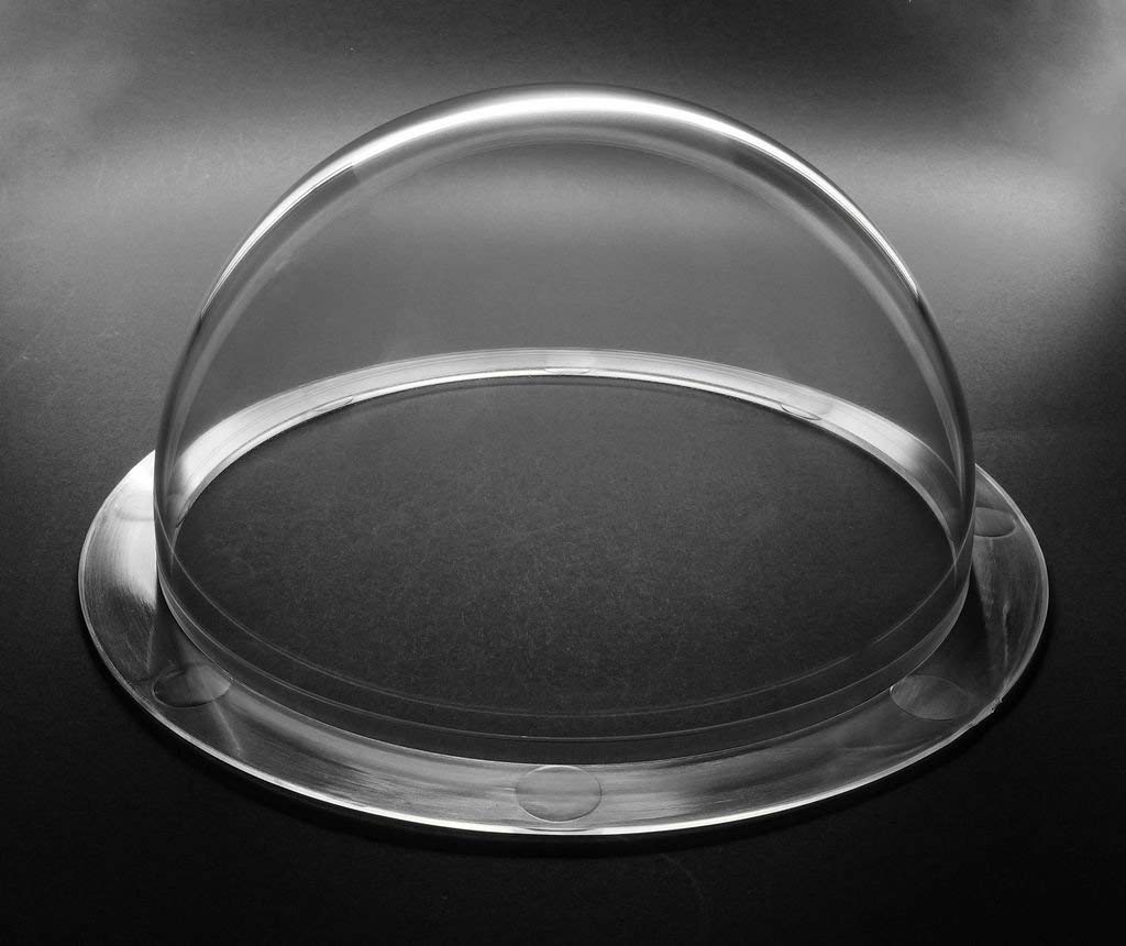 3.94 Inch (100MM) Clear Acrylic Dome Flange with 4 Holes - Replacement CCTV Camera Cover for Indoor/Outdoor Security Surveillance - Durable Plastic Hemisphere Housing for Home & Business Protection