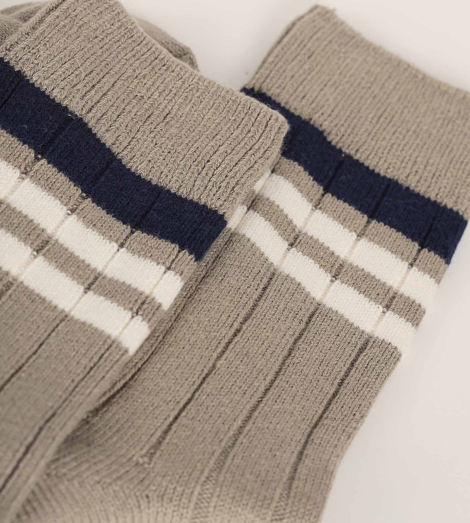 Men's Striped Ribbed Bamboo Socks - Soft & Breathable Grey Cotton Blend for Casual Wear, Work & Outdoor Activities
