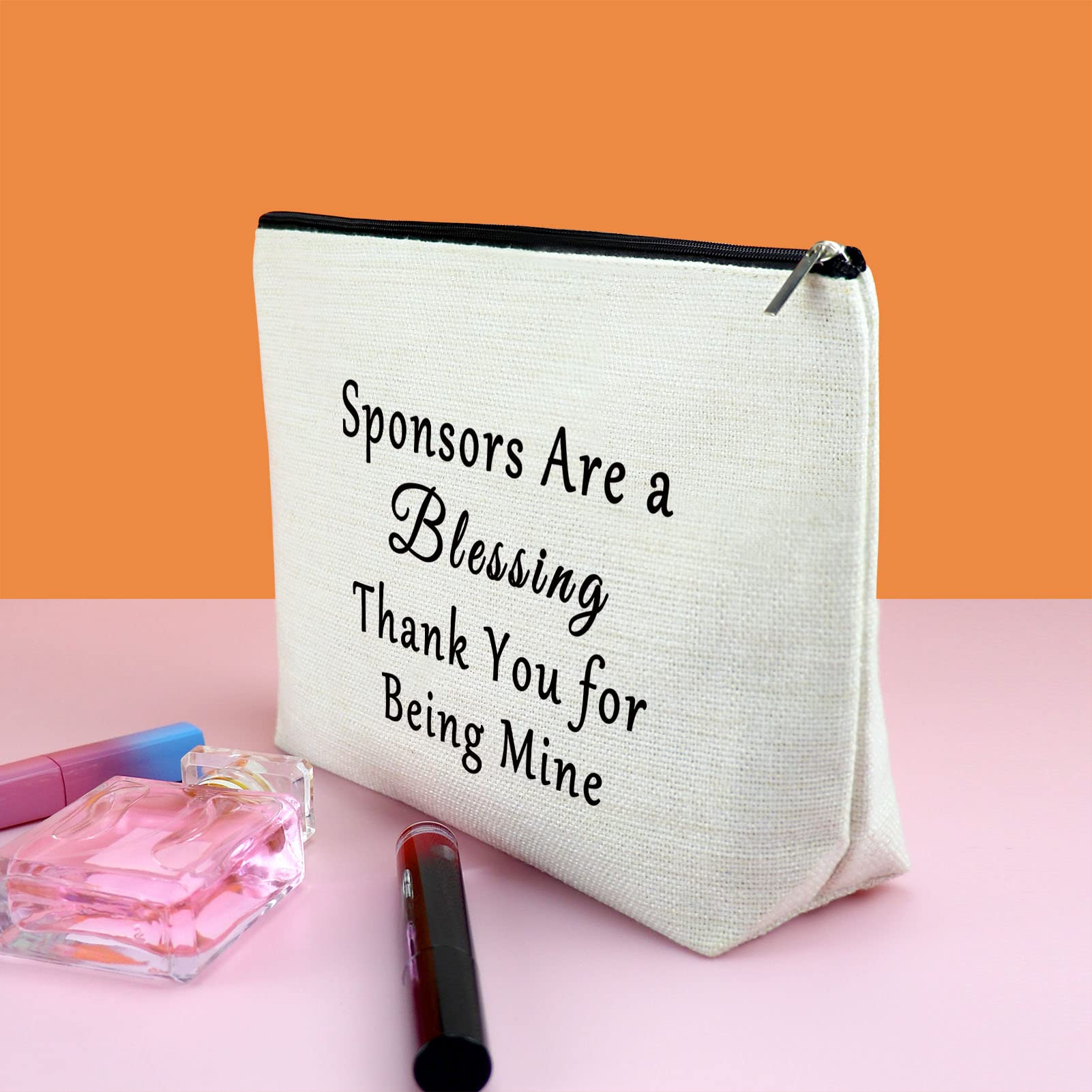 Sponsor Gift Makeup Bag - Thank You Appreciation Cosmetic Pouch for Sponsors, Leaders & Coworkers - Perfect for Travel, Christmas & Birthday Gifts