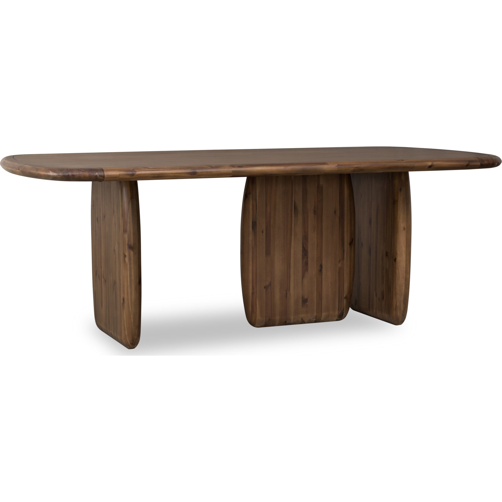 Xolani Rectangular Acacia Wood Pedestal Dining Table - Natural Impala Finish - Perfect for Kitchen, Dining Room, or Outdoor Patio Furniture