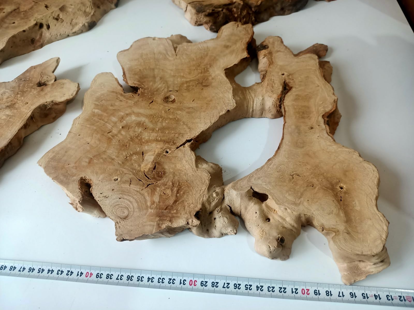 Live Edge Olive Wood Slab Set for DIY Epoxy Resin Tables - Natural Burl Wood Slabs (16 Pieces) - Perfect for River Tables, Countertops, and Woodworking Projects