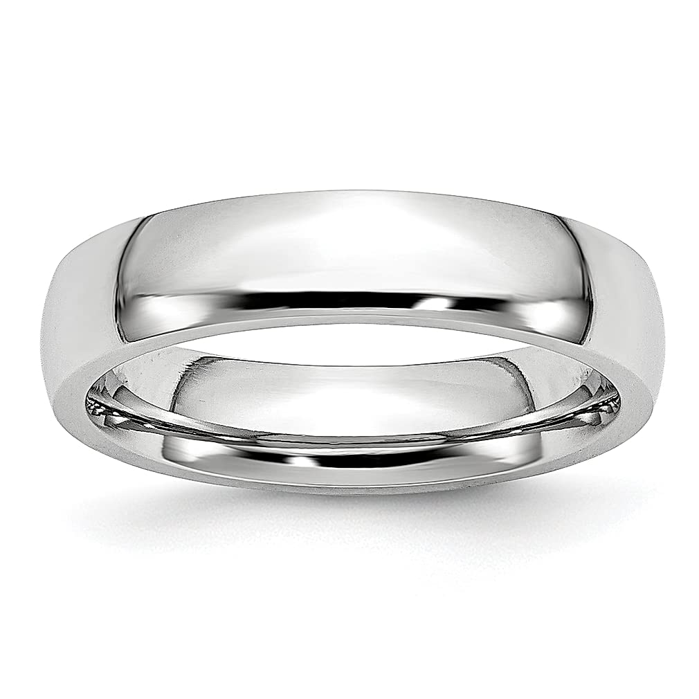 ICE CARATS 5mm Cobalt Half Round Wedding Band - Classic Domed Ring for Women, Durable & Hypoallergenic Jewelry - Perfect Gift for Her, Anniversary, Engagement, or Bridal Set